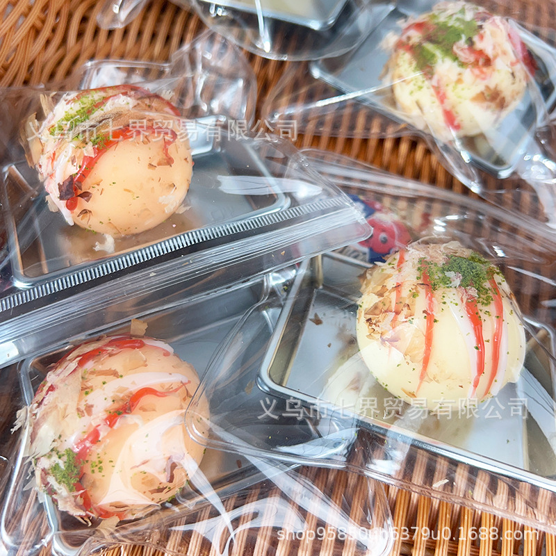 Realistic takoyaki soft rubber tpr creative pretend play toy prank food play Application Scenario