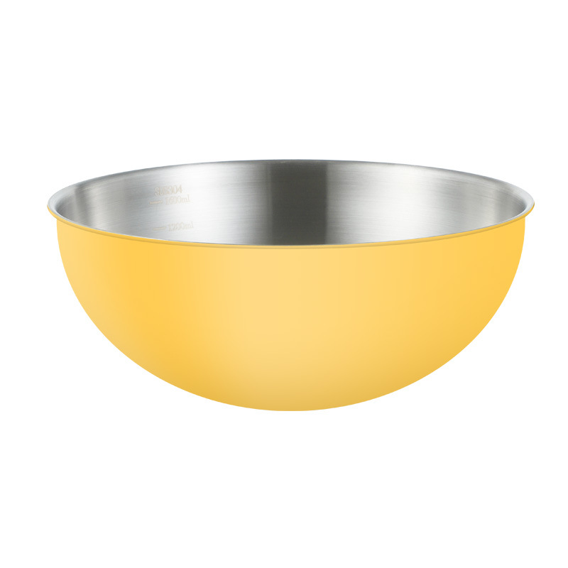 Factory direct sales of Korean-style salad bowls, stainless steel household salad bowls with scales, washbasins, baking and egg-beating cooking basins Item Picture