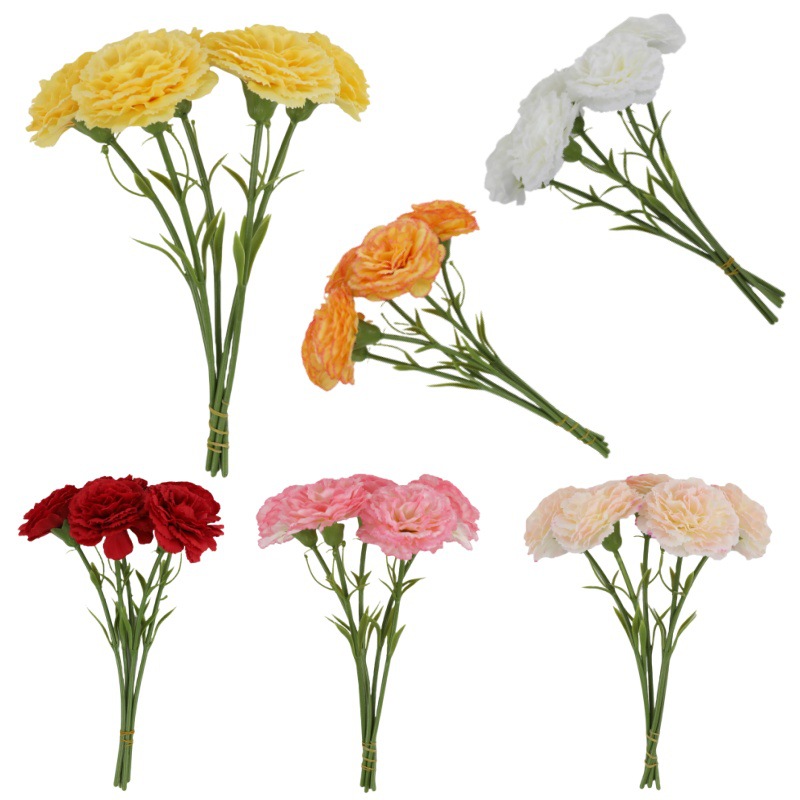 仿真单支康乃馨家居装饰花瓶插花摆件节日气氛布置户外婚礼花批发