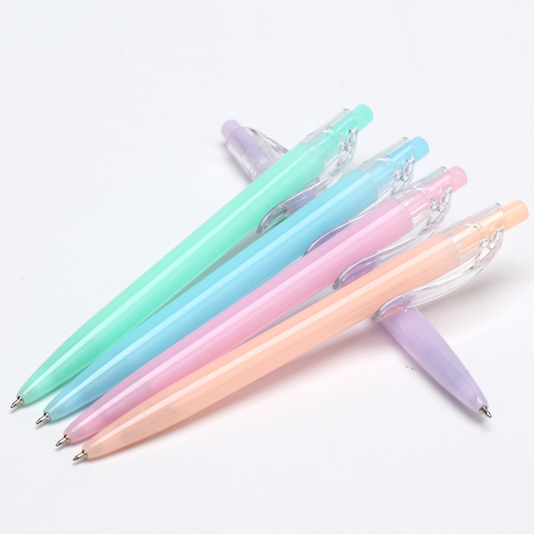 Jelly Pie Ballpoint Pen 573F Student Press 0.5MM plastic Ballpoint pen wholesale factory direct supply 60 pieces per box Specification drawing