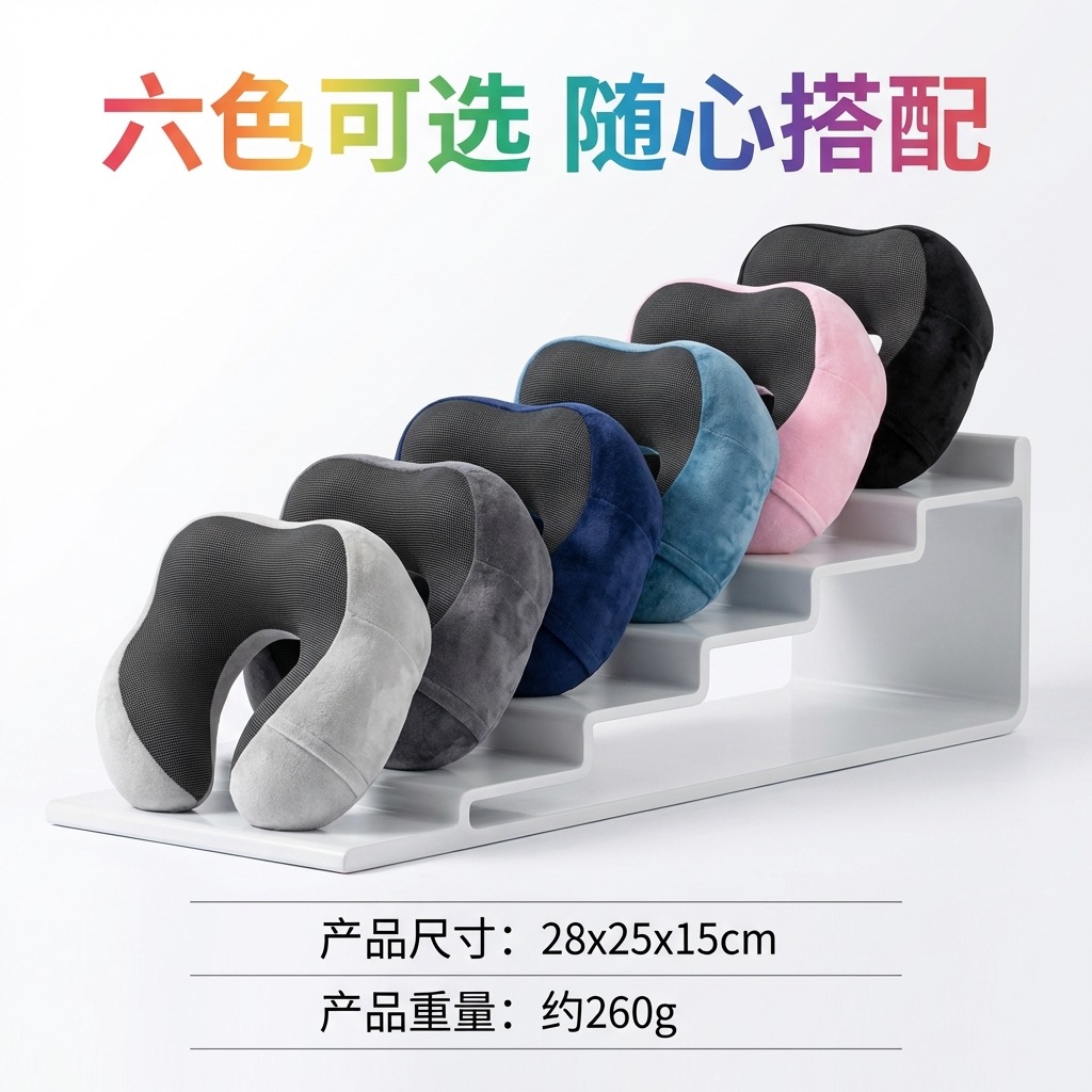 跨境u型枕记忆棉护颈枕午休靠枕出差旅行慢回弹颈枕便携式U型枕 Item Picture
