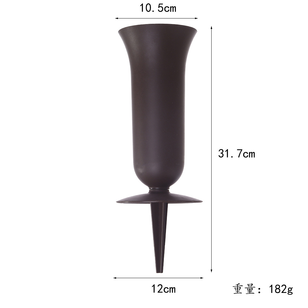 New plastic simulation artificial flower vase, Qingming Festival cemetery with pointed flower tube, conical flower vase for ancestral worship in public cemetery Item Picture