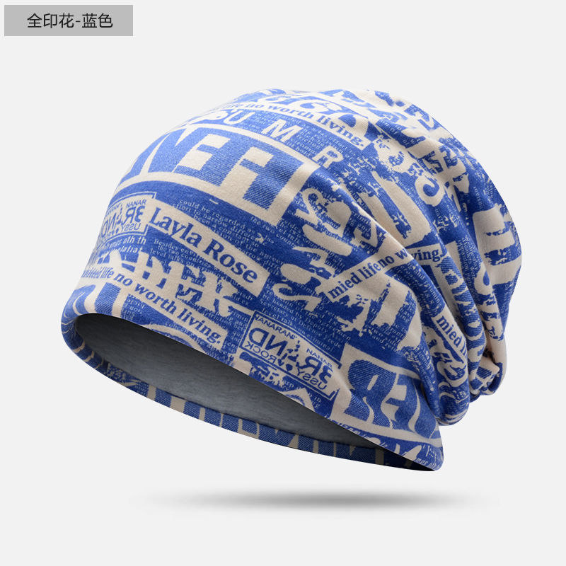 头巾男潮帽子秋冬运动吸汗冰丝跑步月子帽夏天冷帽骑行薄款包头帽白底实物图