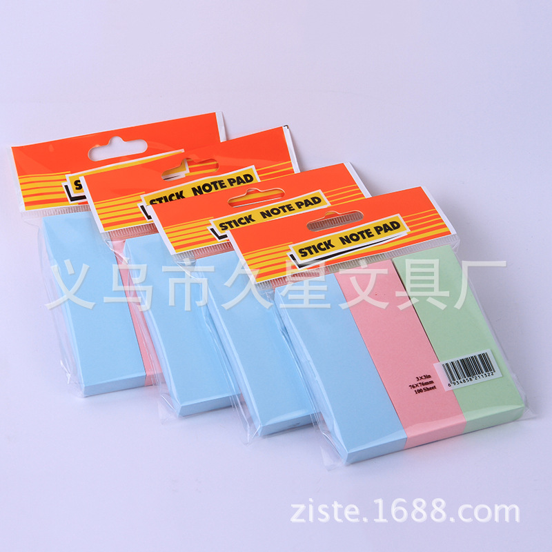 Cross-border self-adhesive sticky notes, colorful strip-shaped index sticky note paper, n times sticker, creative tear-off office stationery sticky note book