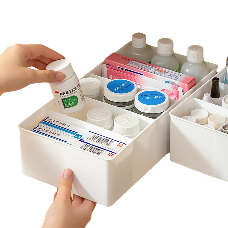 Desktop compartments storage box, hospital medicine box, cosmetics and sundries box, multi-compartment organization box, multi-functional storage box Item Picture