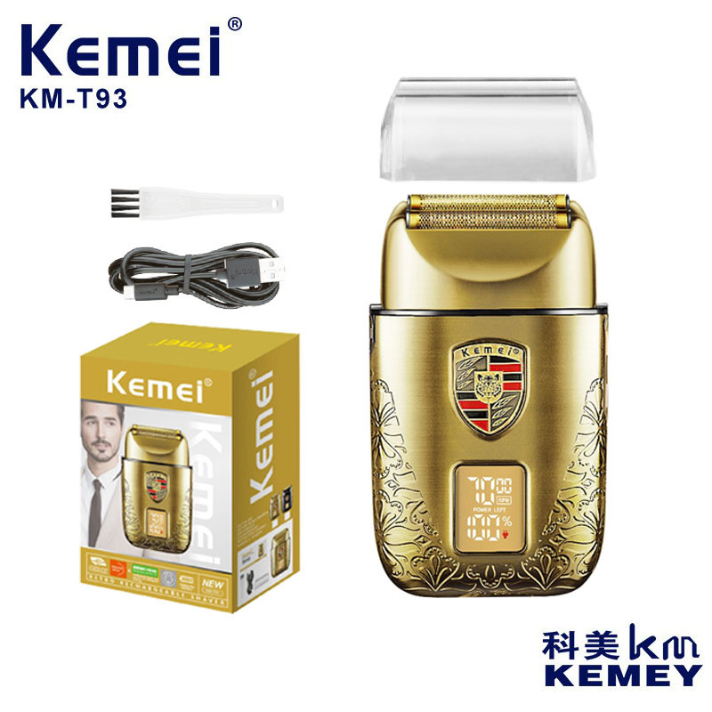 kemei electric shaver Cross-border KM-T93 Reciprocating floating razor Digital display metal beard knife