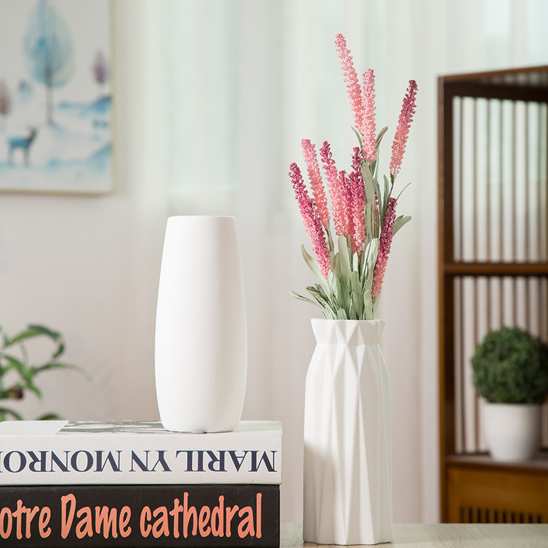 2025 European-style ceramic ornaments, tall wooden vases, flower pot combinations, wooden vase decorations, home furnishings, ceramic ornaments Specification image
