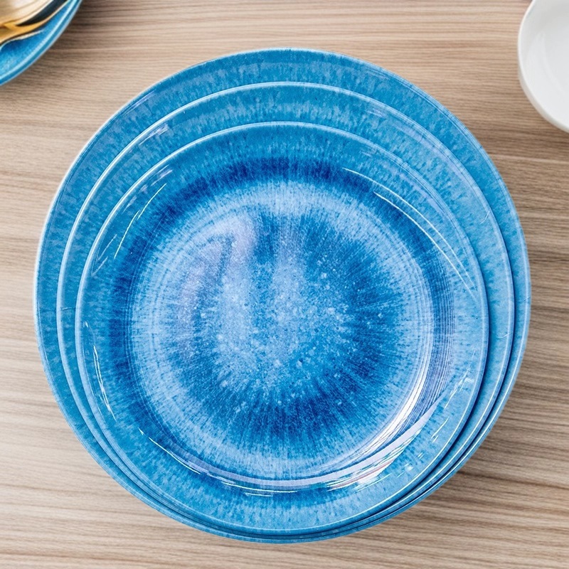New durable melamine plates, imitation porcelain plates, bowls, cups and spoons for Taiwanese commercial tableware factory wholesale full figure