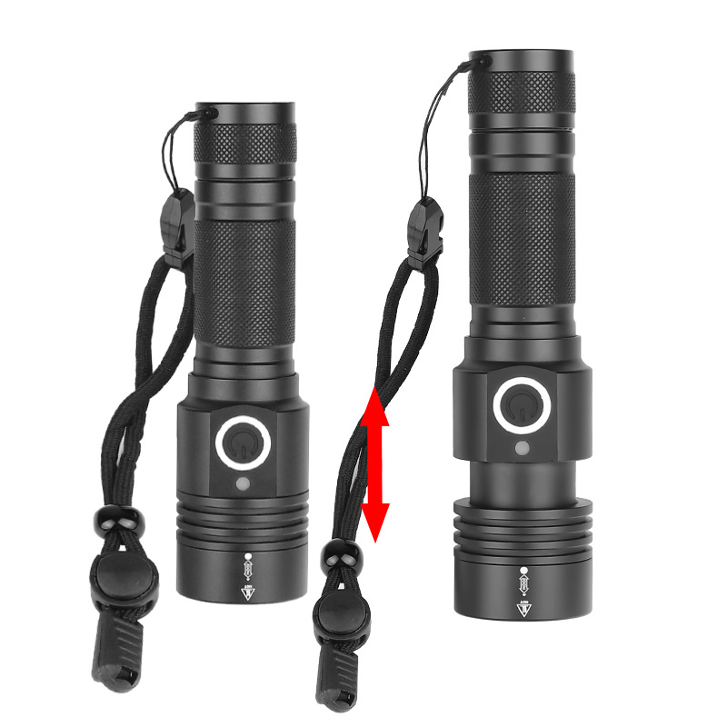 Crossover nuevo XHP50 luz brillante linterna telescópica USB recargable inferior con imán de mano pequeña linterna Item Picture