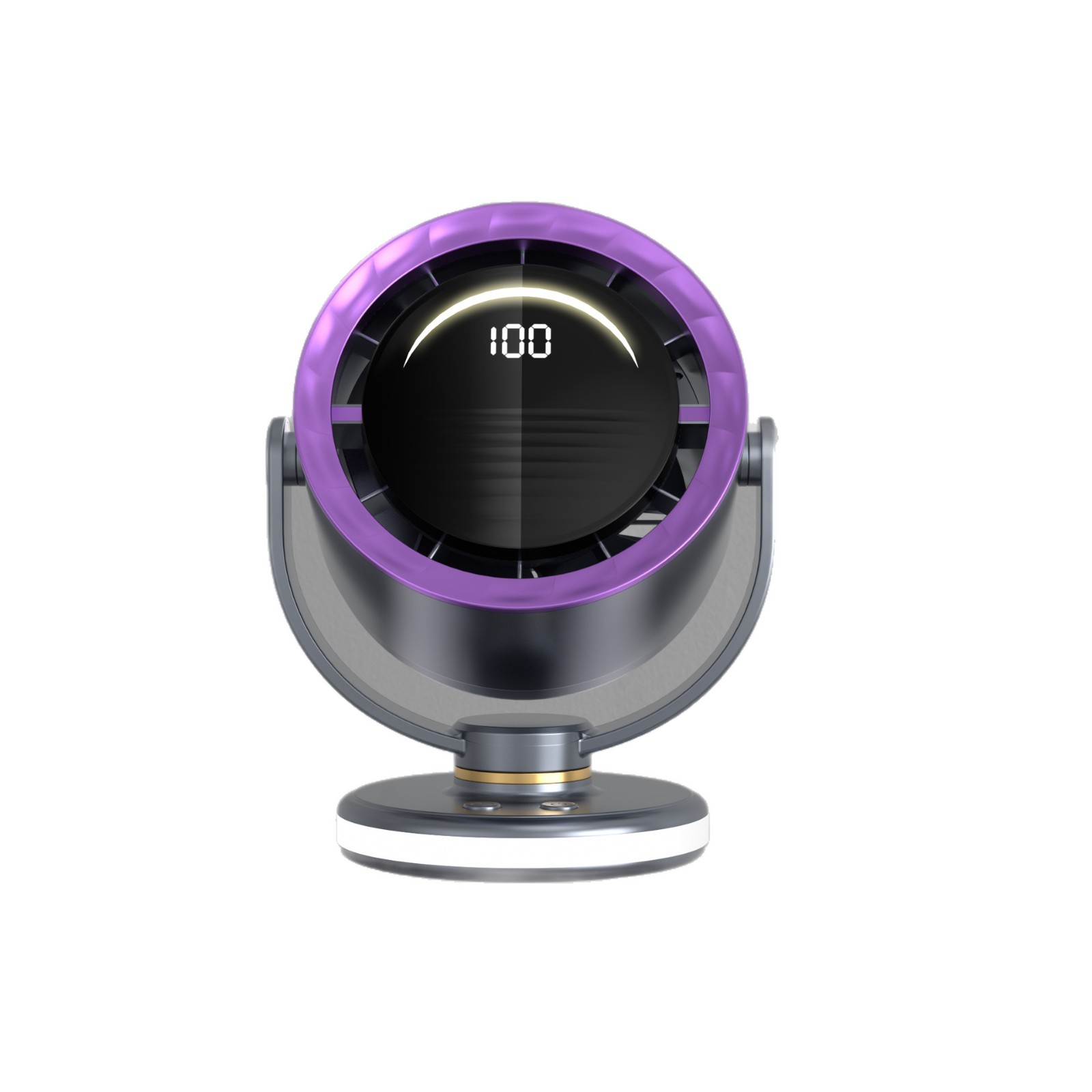 Digital display USB desktop fan, 6-speed automatic oscillating clip, ambient light hanging fan Item Picture