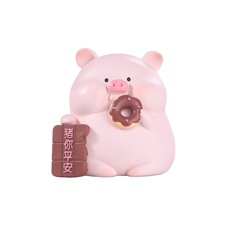 Resin small decorative items, creative home living room table decoration, plush toys, light luxury decorative items wholesale, cartoon decorative pig Nannan Item Picture