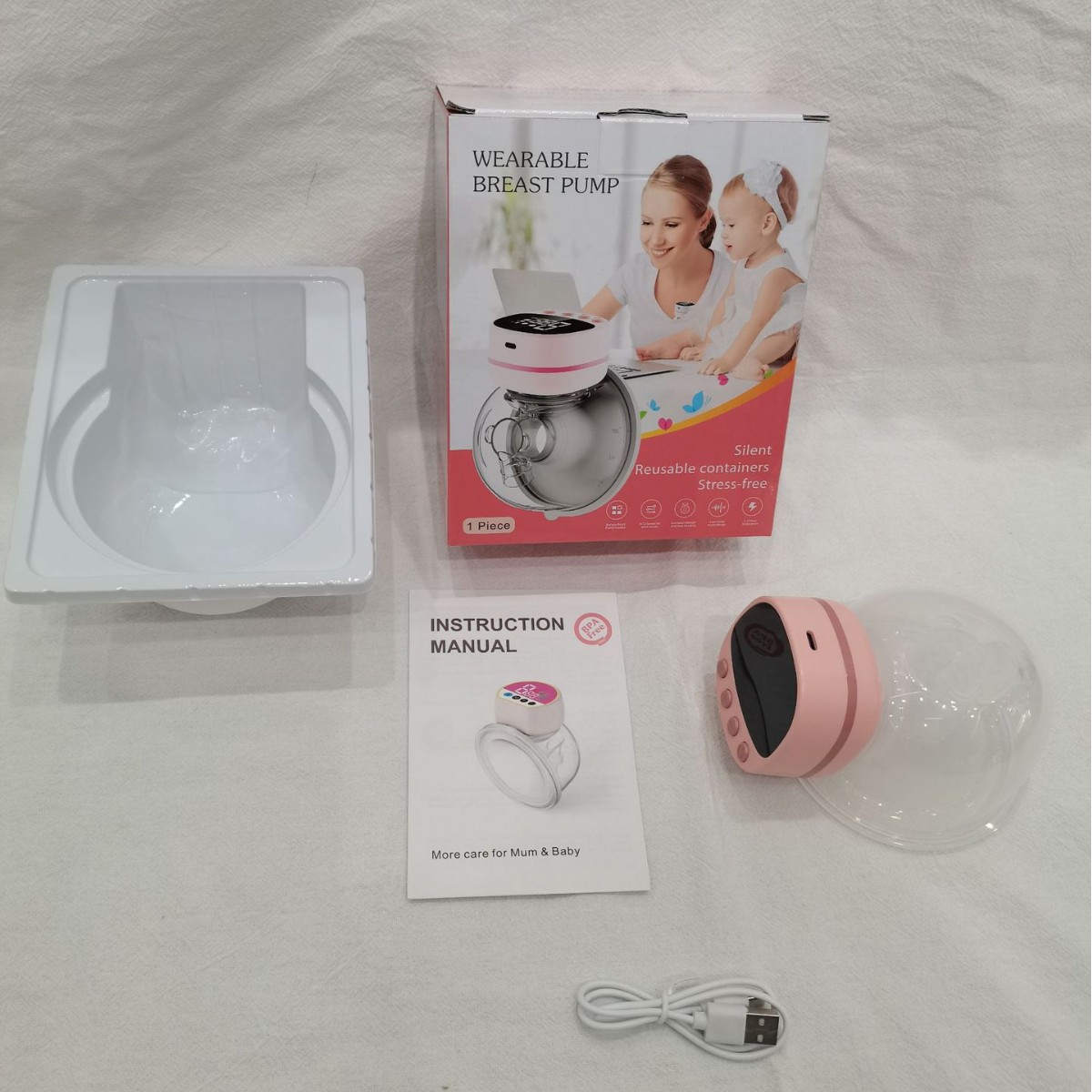Exclusive for foreign trade, rechargeable electric milk suction devices, wearable, simple, convenient, painless milking devices, and high-suction milk collection devices details Picture