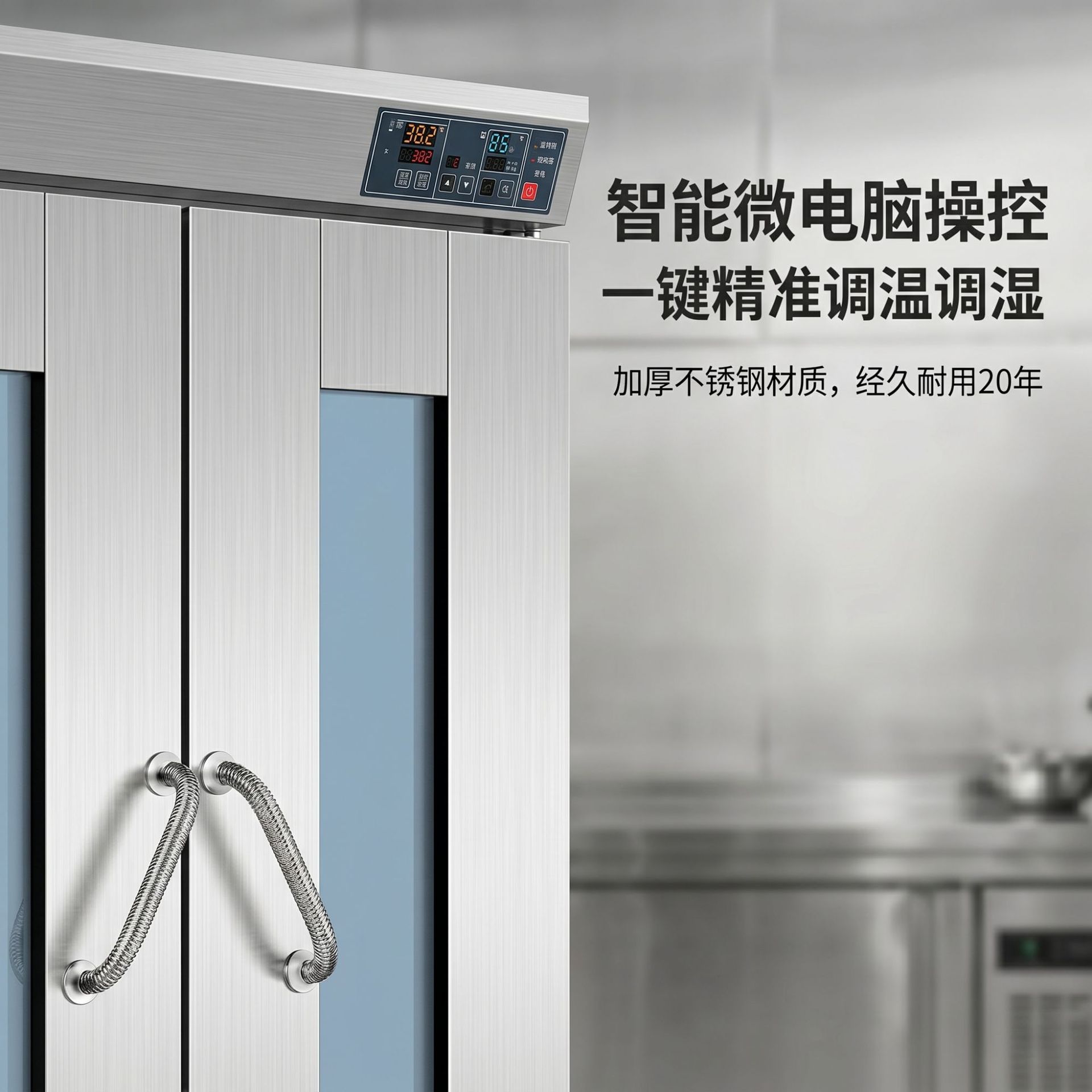 Luxury computer board fermentation box, commercial double-door proofing box, bread and steamed bun constant temperature and humidity fermentation cabinet manufacturer Specification image