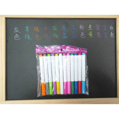 Qianhui Custom LOGO dust-free water-soluble chalk lamp board pen Fluorescent board white blackboard 12-color erasable chalk details Picture