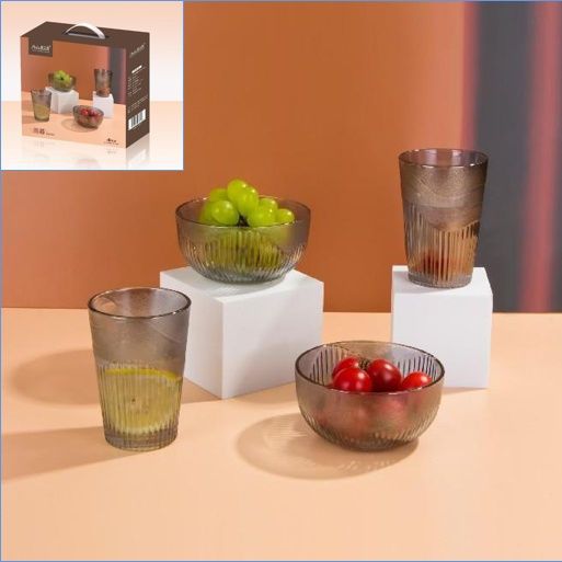 【 Full Box Price 】 Love Journey Glass Tableware, Glass Set, High-temperature Resistant Gift, Welfare, Annual Meeting Giveaway