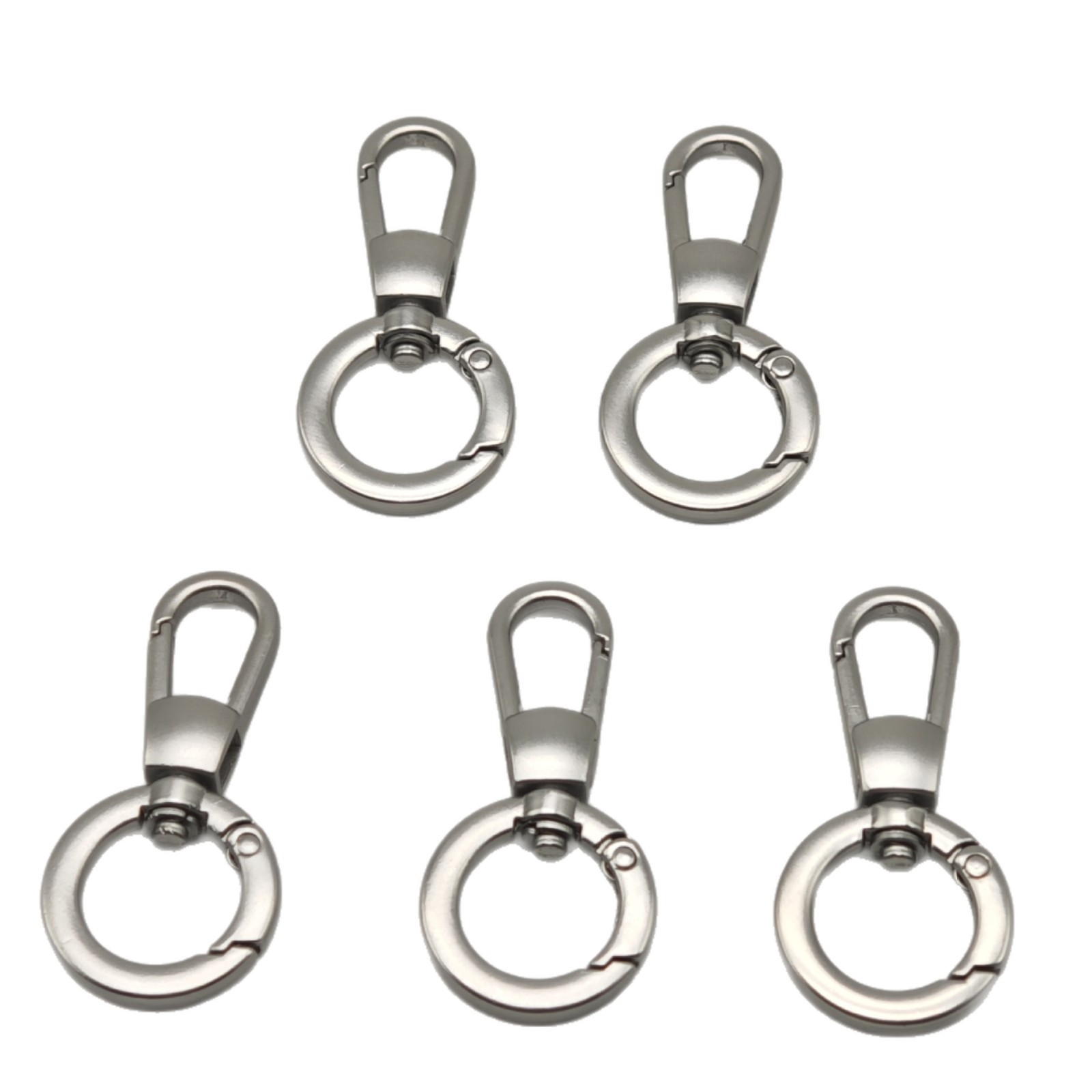 A 4-inch flat wire spring coil with matte silver plating, one-piece dog hook and mobile phone lanyard accessory, a diy board hook Item Picture