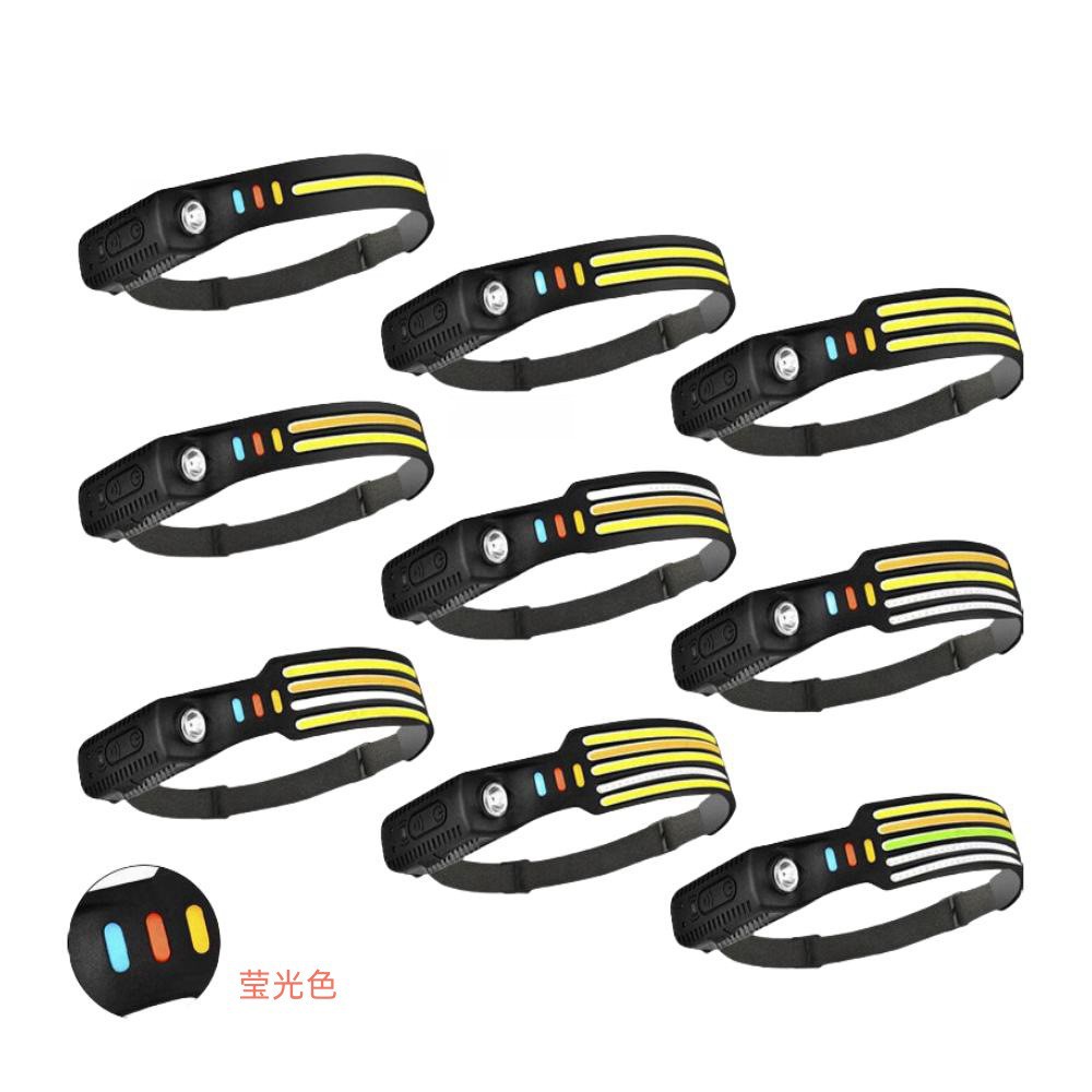 2025跨境感应头灯户外骑行灯USB充电夜跑步灯led强光头灯夜钓鱼灯