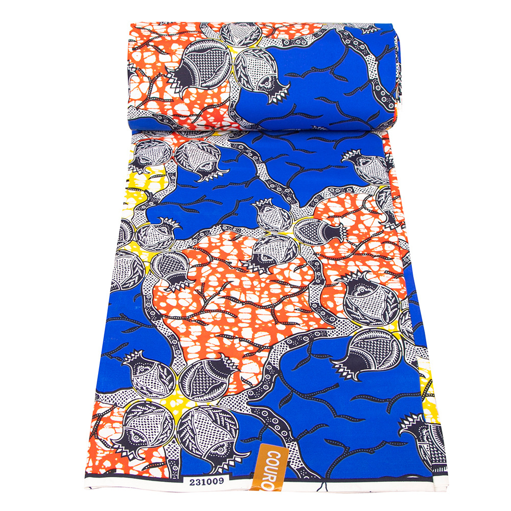 现货代发非洲蜡布双面涤纶几何印花面料africanfabric6码起售细节图