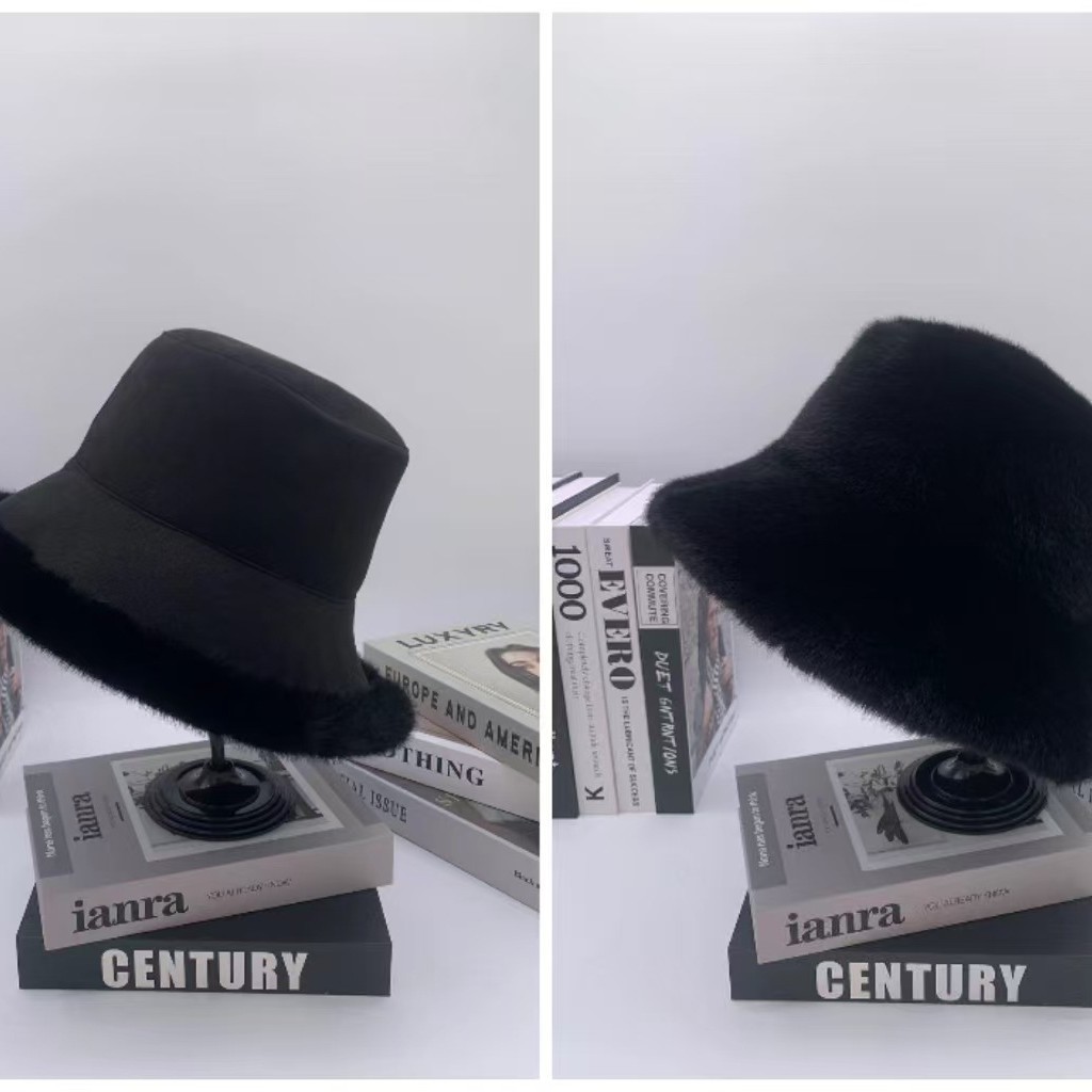 Suede velvet double-sided fringed retro fisherman's hat for women, new winter versatile, casual and warm basin hat, cold-proof and ear-protecting water Application Scenario