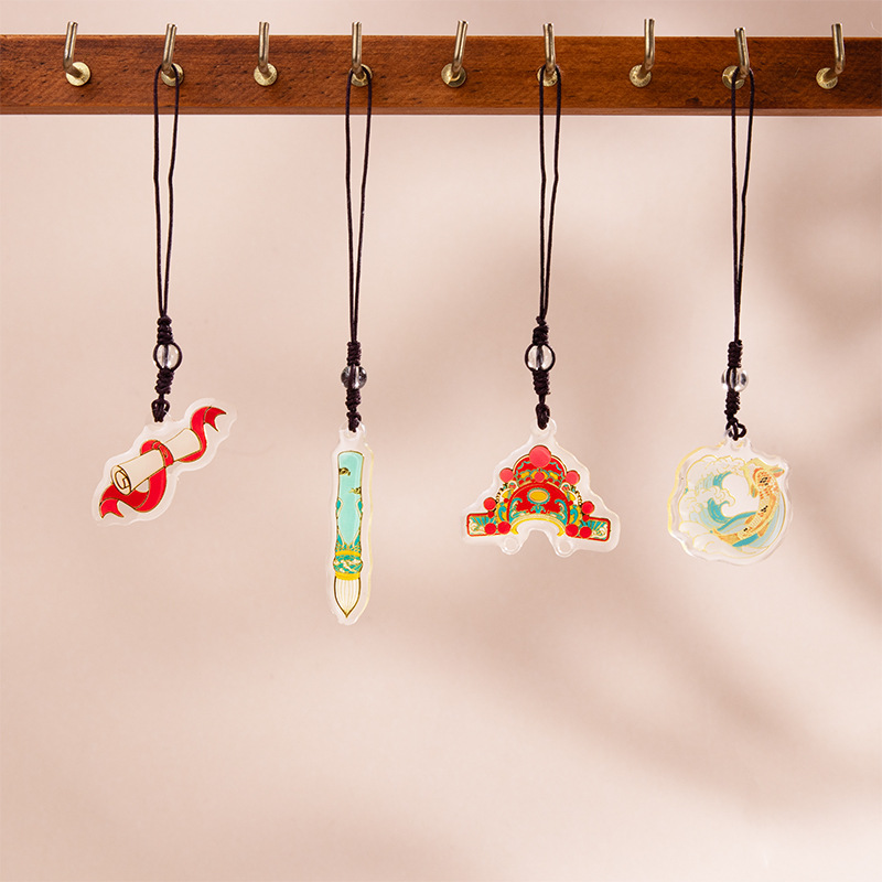 Original "Promising Future" Acrylic inlaid small gold plaque mobile phone hanging plate cultural and creative good luck gift commemoration Specification image