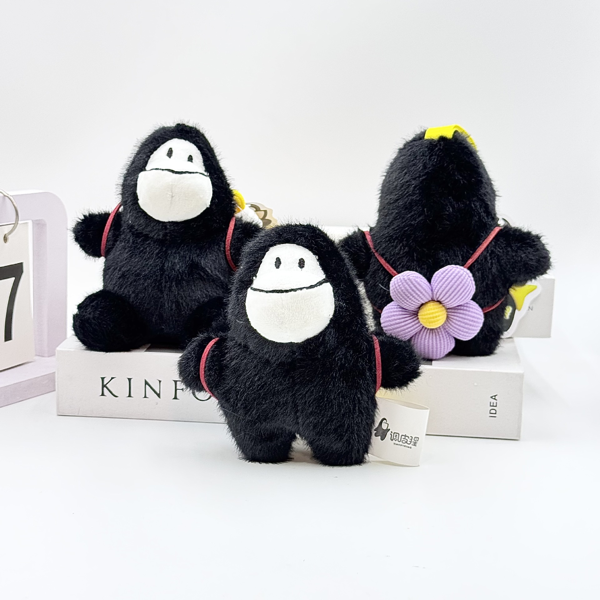 Naughty ape plush toy, keychain, cute girl bag, hanging decoration, coconut tea and coffee doll, plush accessories details Picture