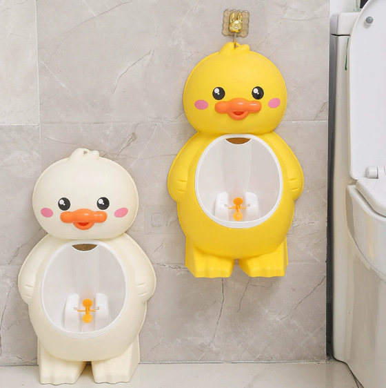 Cartoon little yellow duck milk dragon children's training standing urinal, boys' toilet bowl, wall-mounted toilet Application Scenario