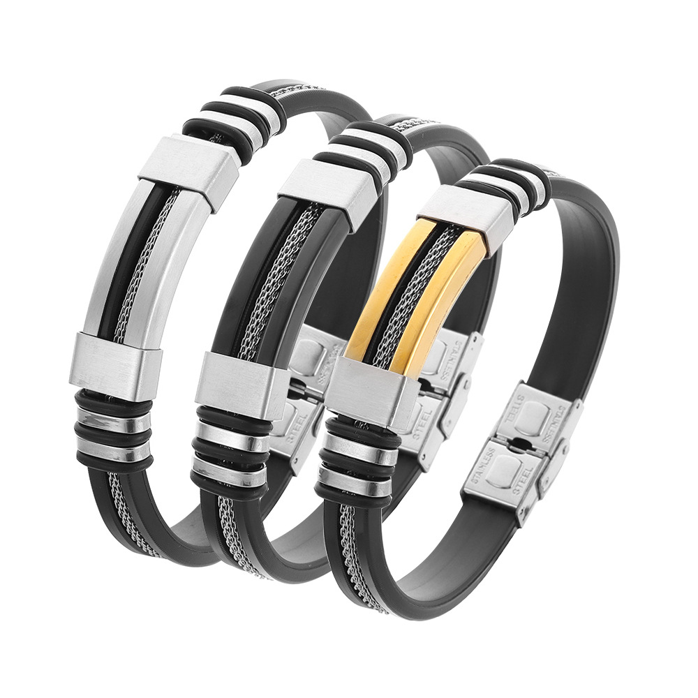 Amazon's best-selling new minimalist and trendy titanium steel bracelet for men, temu cross-border supply manufacturer wholesale bracelets and bands