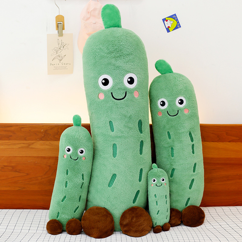 New cute and adorable cucumber throw pillow, plush toy, long strip throw pillow, bed decoration, birthday gift for children and girls