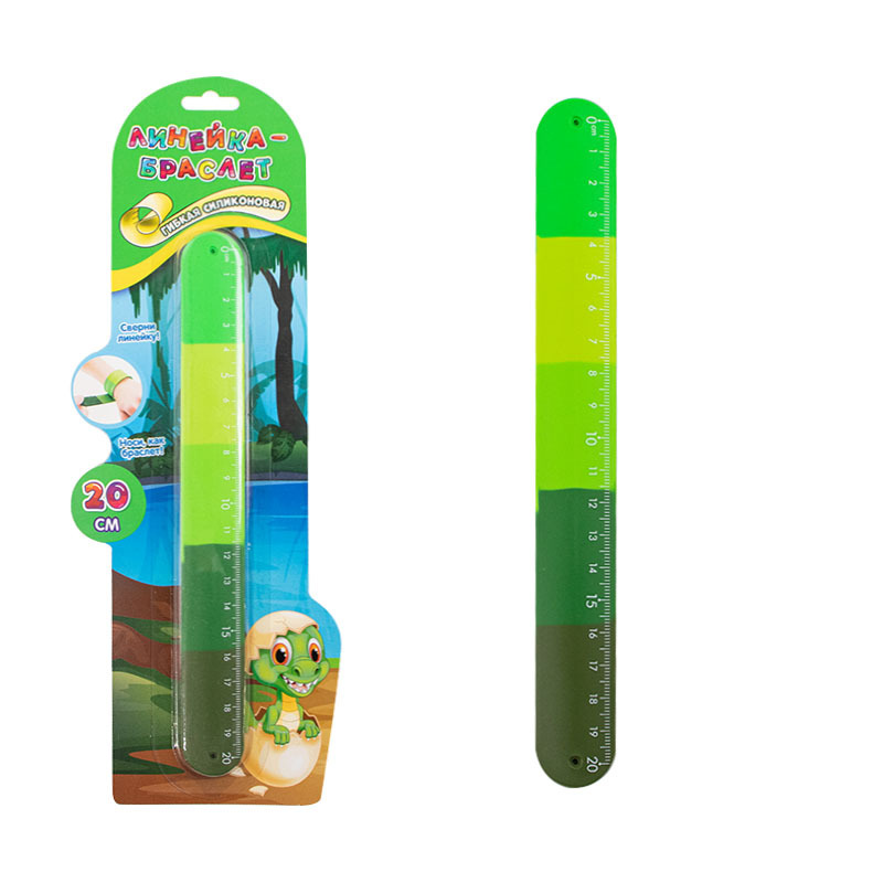 Macaron-colored small ruler for primary school students, high appearance level student silicone ruler, silicone pop ring planner Item Picture