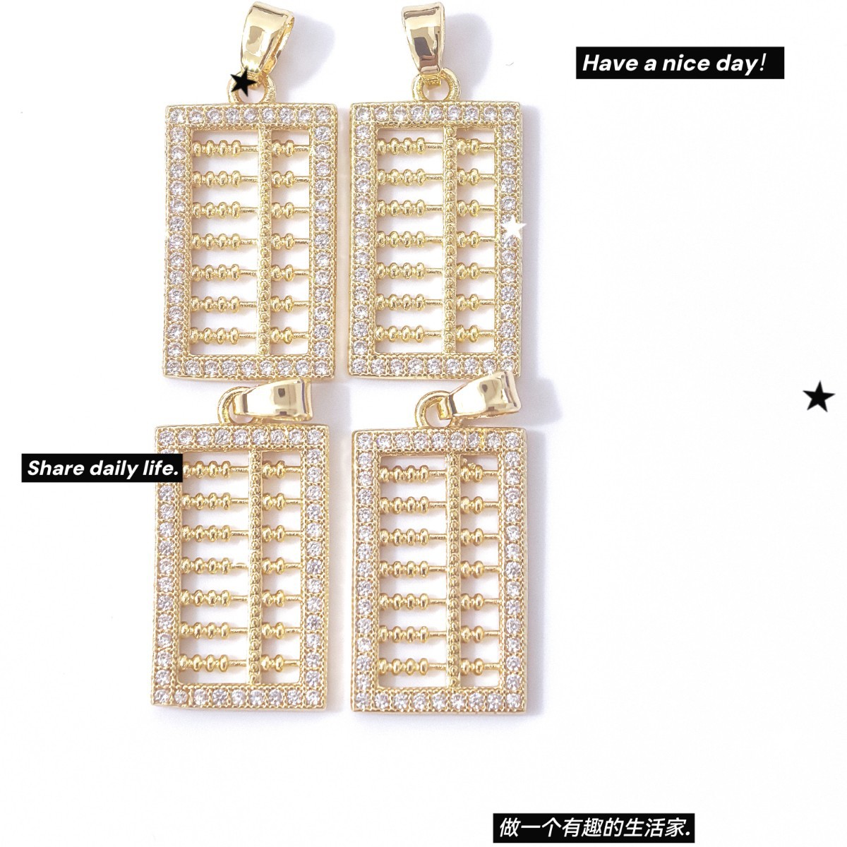 Douyin hot-selling abacus pendants: Choose from over a hundred copper single pendants and match them freely. Wholesale from the source factory Specification image