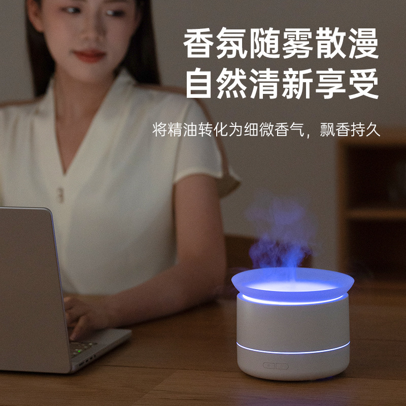2025新品仿真涌雾香薰机 家用办公USB插电七彩氛围灯精油扩香加湿细节图