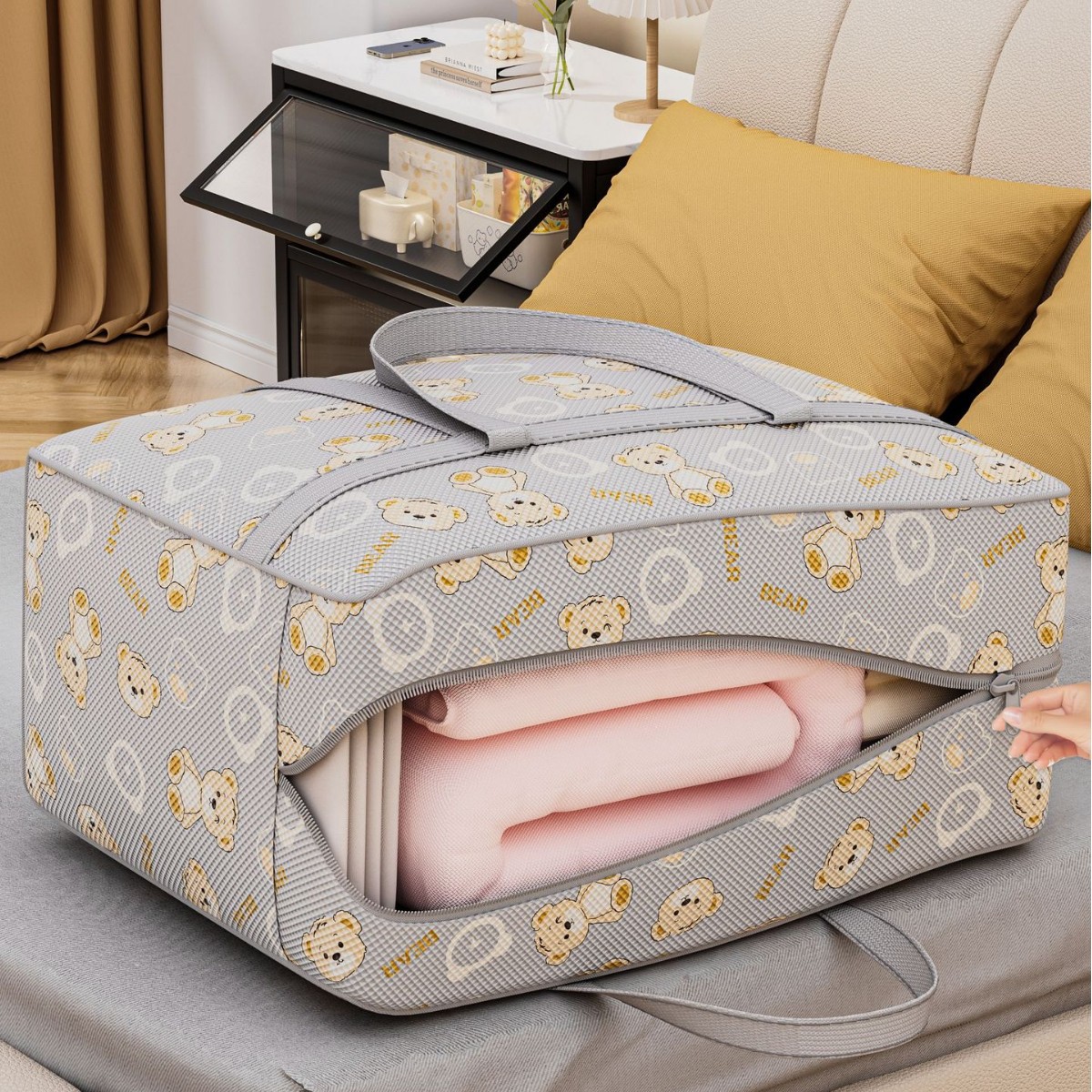 Large-capacity quilt storage bags, clothes and quilts sorting bags, clothes and quilts luggage bags, moving packing bags details Picture