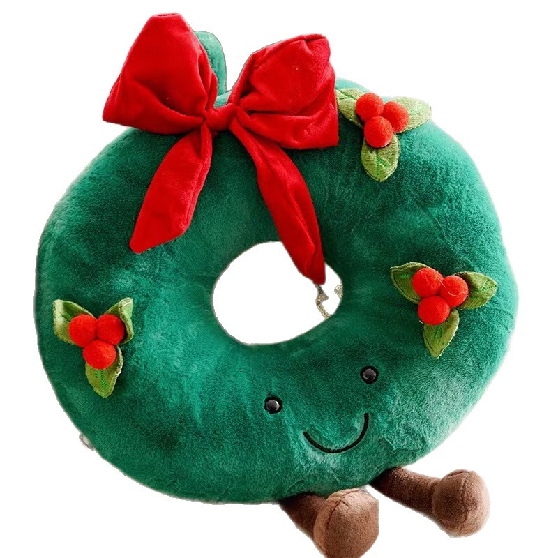 Christmas plush cushions, cartoon Christmas flower ring cushions, sofa decorations, gifts, festival ornaments Application Scenario