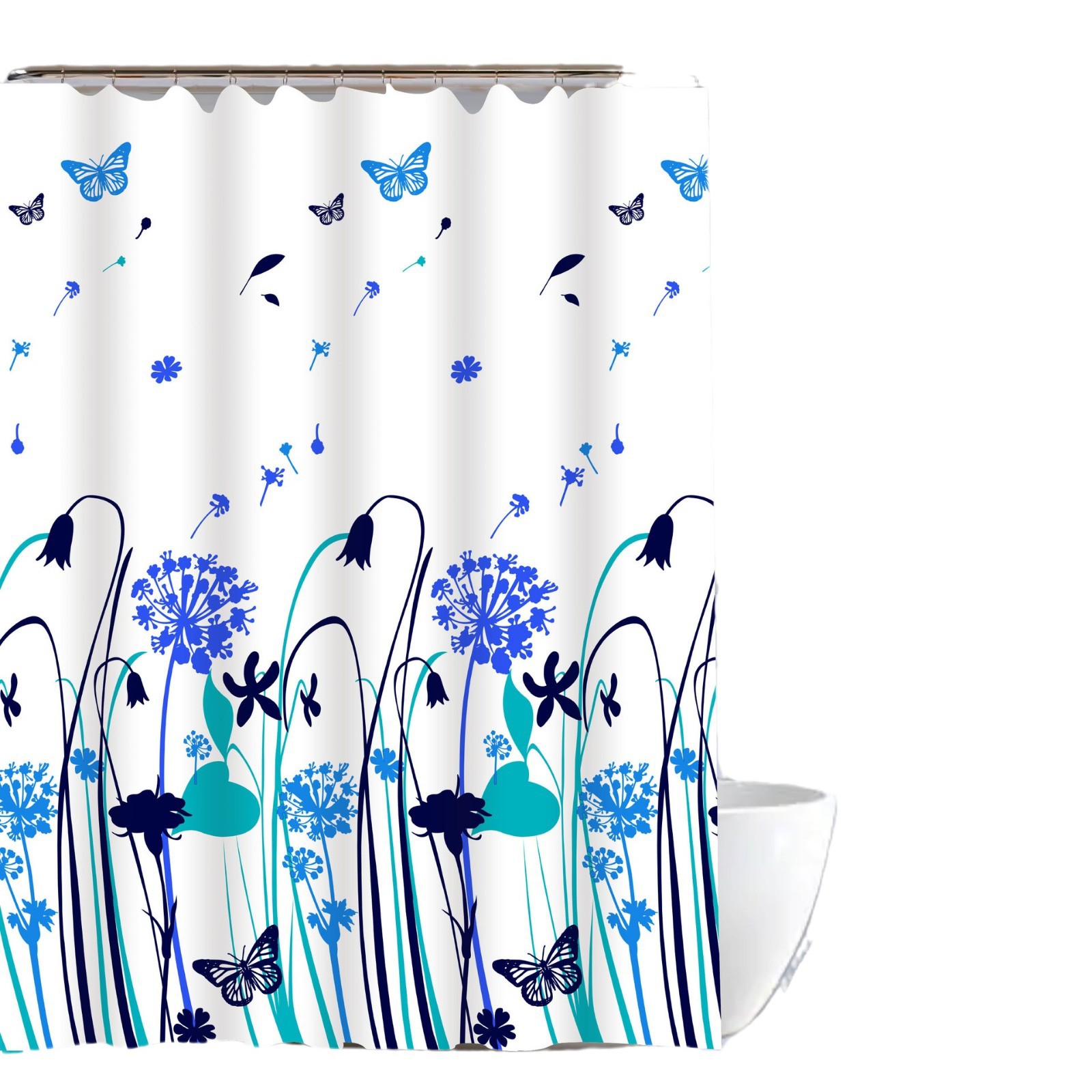 浴帘涤纶/浴室帘欧式/折叠浴帘/浴室帘peva/浴室帘女人简约白底实物图