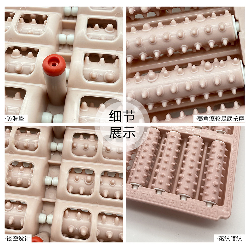 Five-row roller contact foot massager, a home and office equipment with both feet pressed simultaneously for foot massage. Roller type Specification image