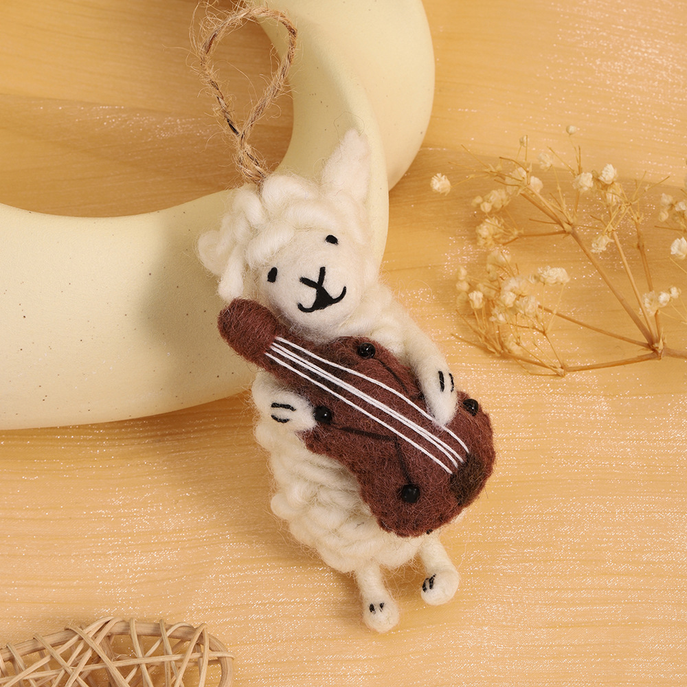 Cute handmade wool felt pendants, fun 3D lamb doll pendants, niche bag pendants, niche pendants details Picture
