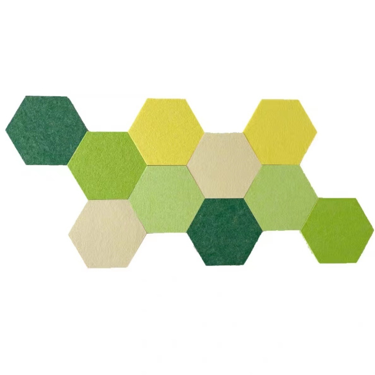 跨境六边形毛毡板自粘墙贴墙面装饰带背胶安装方便创意拼贴白底实物图