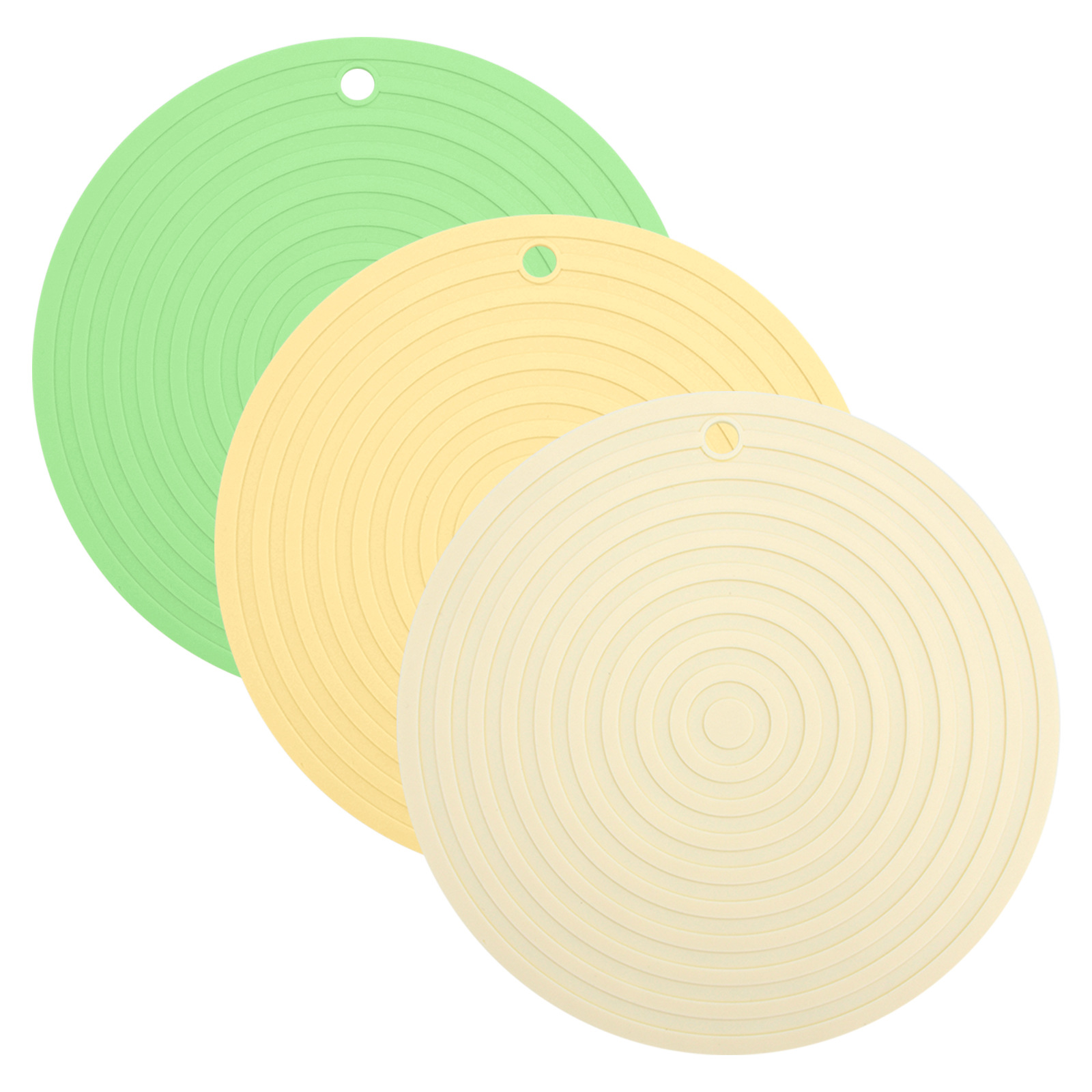 Silicone round threaded pad, food-grade silicone heat insulation pad, large 24CM heat-resistant table pad, placemat pad, clay pot pad full figure