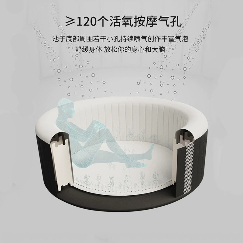 bestway充气spa按摩浴缸家用温泉浴池户外家庭成人充气水疗游泳池细节图
