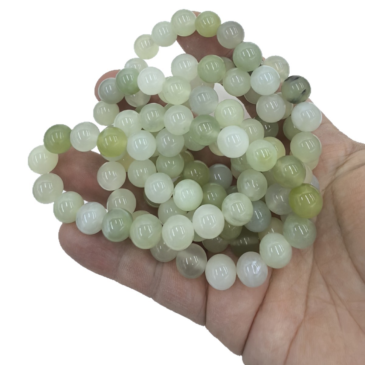 A 10mm natural Xiuyan jade bracelet from the manufacturer, a simple and luxurious round bead bracelet, as a gift for your girlfriend and best friend Item Picture