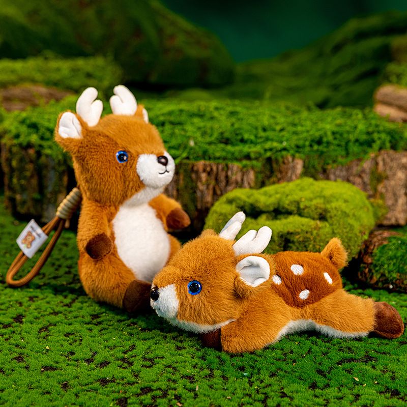 Wholesale of Sika deer plush toys, dolls, schoolbags, pendants, decorations, creative wrist pads, and Pappa Deer dolls