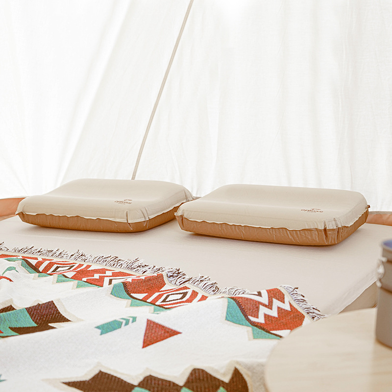 厂家直销充气奶酪枕 露营舒适充气高回弹海绵枕 汽车休闲午休靠枕详情图4