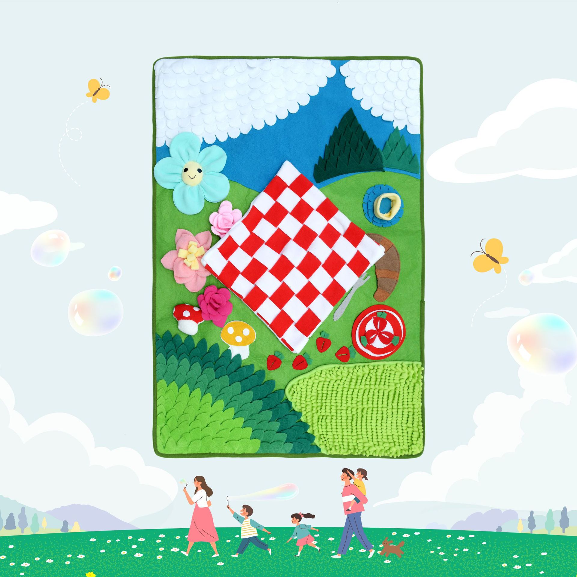 Rongka Pet Cross-border Amazon Spring Picnic Grassland Interactive Intelligence Fun Boredom Pet Sniffing Mat Medium and Large Dog Slow Food Stress Relief Food Hiding Mat details Picture