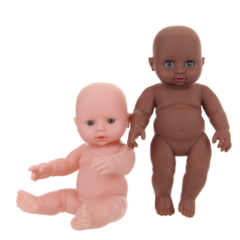 Africano black eva 30CM peludo peludo reborn muñeca emulación bebé goma suave bebé niño niño educación temprana padres jugar Specification image