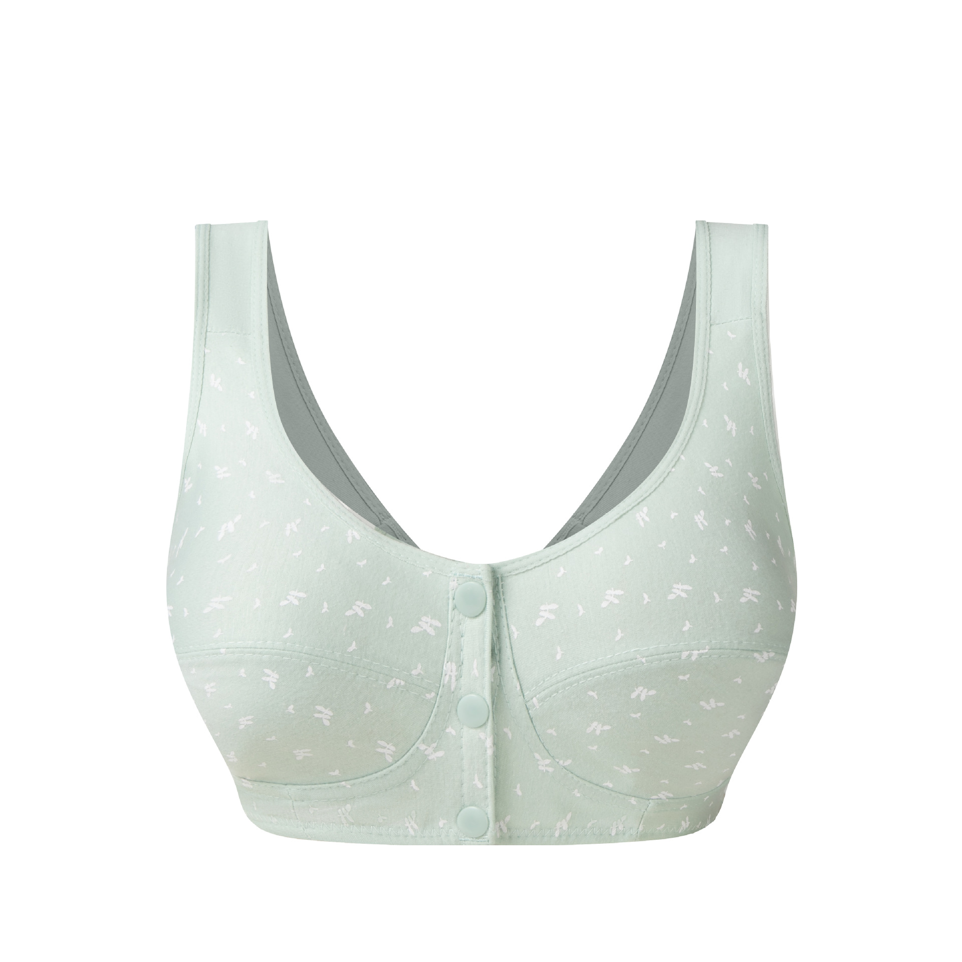 Thin mother's bra for middle-aged and elderly people, front-buttoned vest, large-sized bra without underwire or sponge Item Picture