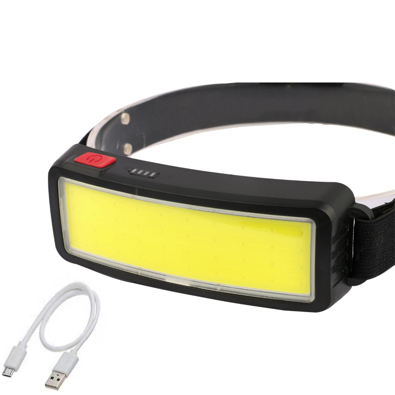 New cross-border COB headlamp, USB charging headlamp, electric display, outdoor fishing strong head, wearable floodlight smart headlamp