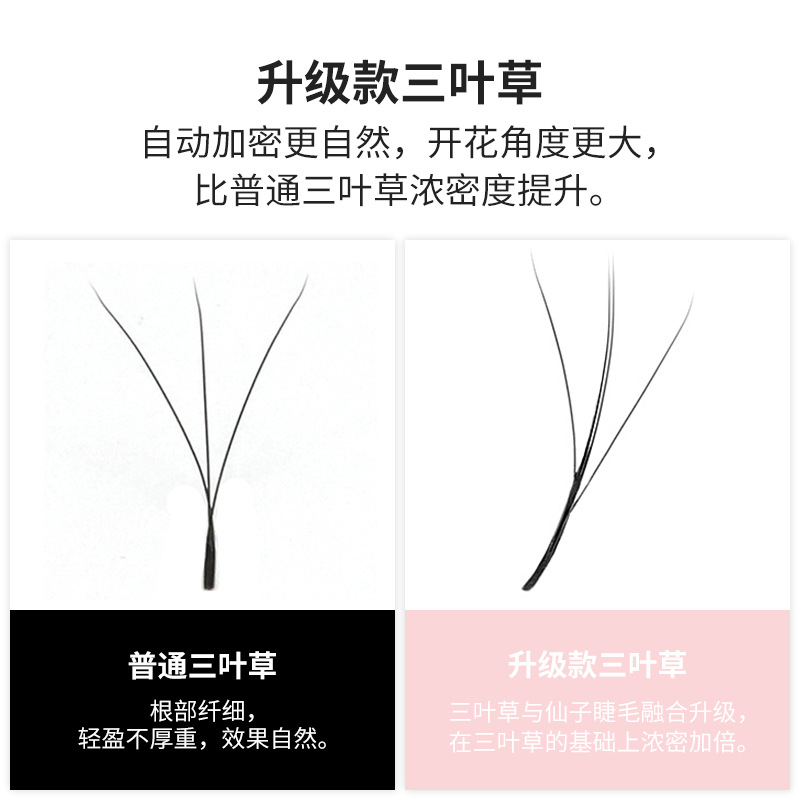 shanilak sandwich Clover eyelash Extension 3D2.0 Soft eyelashes without loose roots Comic style clover details Picture