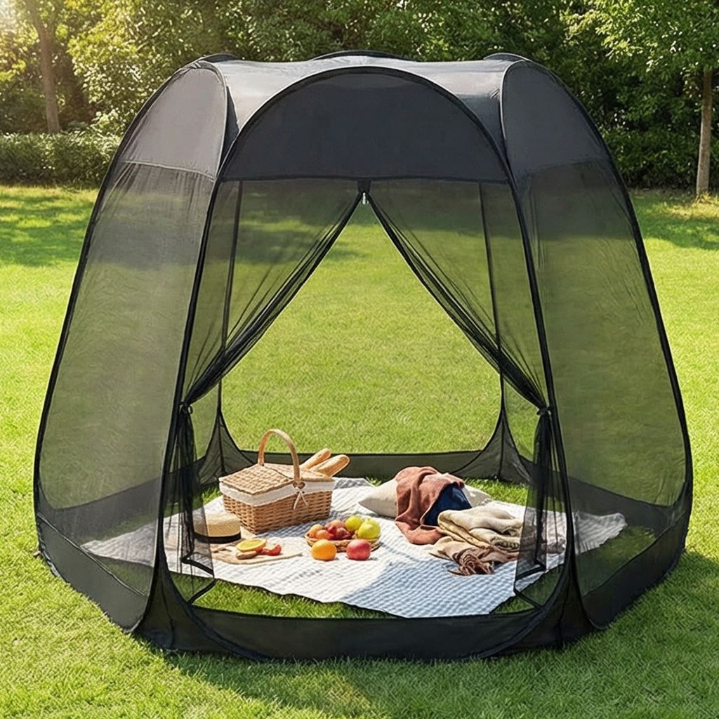 New courtyard mosquito-proof tent without installation, outdoor camping and fishing net tent, summer ventilation and shading tent Specification image