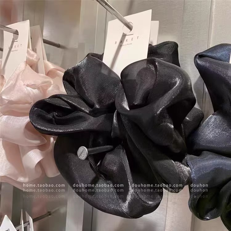 2025 New style of hair accessories from Dongdaemun, South Korea, Super large and high-quality silk gauze large intestine hair band, pig intestine fat intestine hair rope