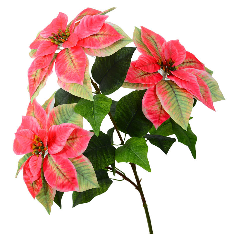 仿真花DIY发饰配件/假花/5朵塑膠花/仿真花/假花批发白底实物图